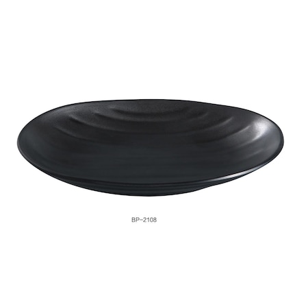 Yanco Black Pearl-1 Oval Deep Plate, Black - 8.5 in., 48PK BP-2108